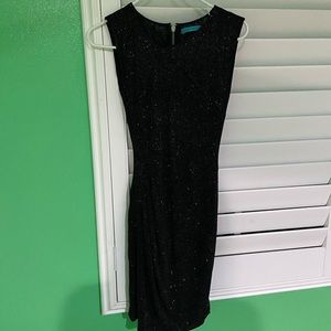 Alice + Olivia sparkly metallic shift midi dress